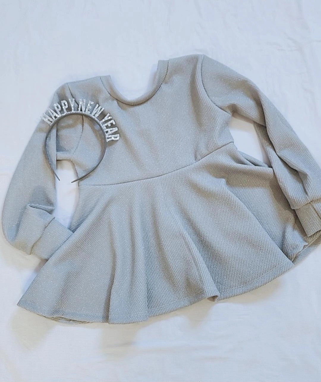 NYE Peplum Shimmer Top 8y