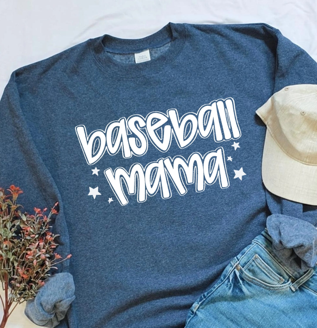 Baseball Mama!! Crewnecks Sweatshirts