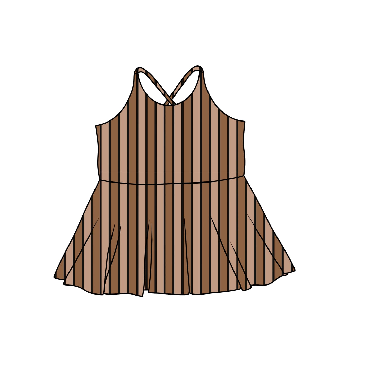 NEUTRAL COLORS Cross back Peplum Tops