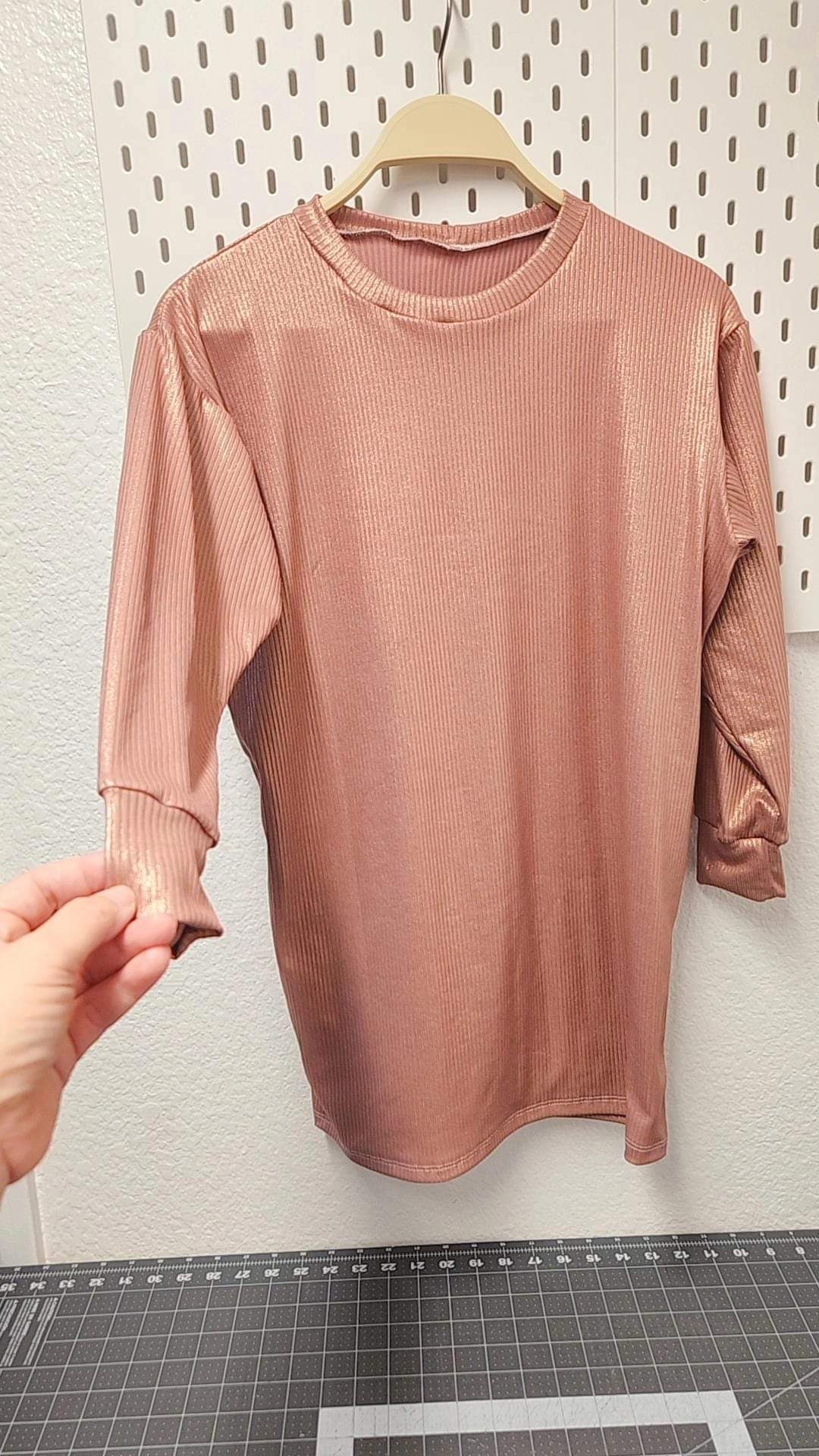 Long sleeve T-shirt dress shimmer 7/8