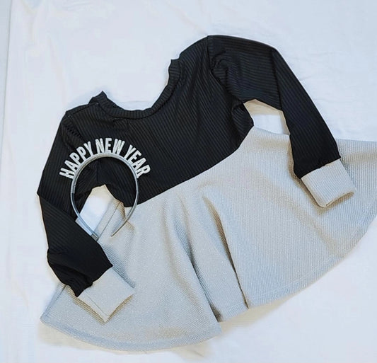 NYE Peplum Shimmer top 7y