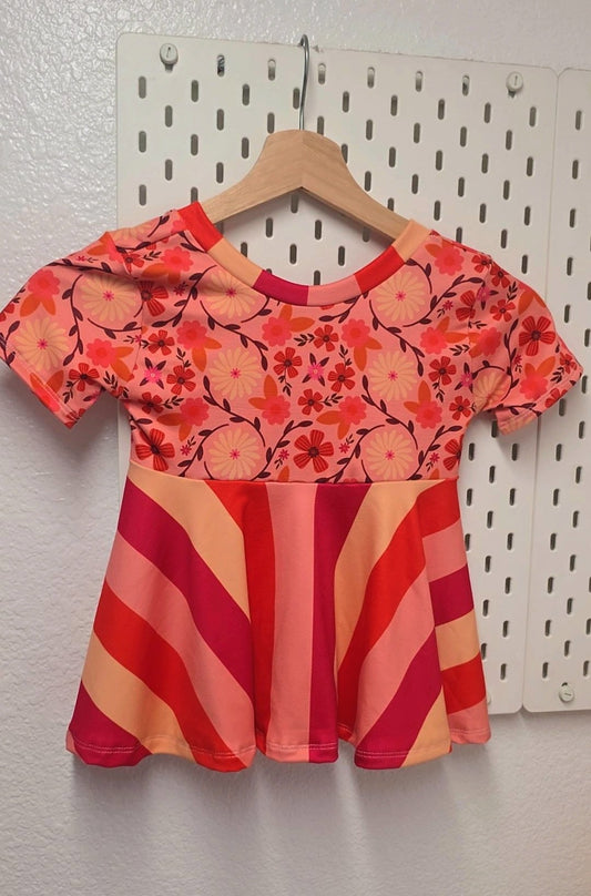 Short sleeves peplum top 6y