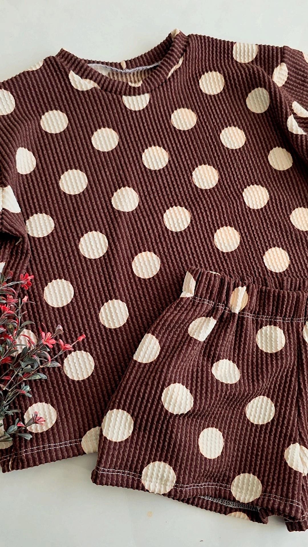 Brown Polka Dots Adult Boxy top
