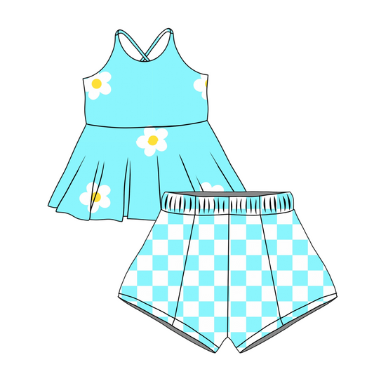 Daisies on Blue
