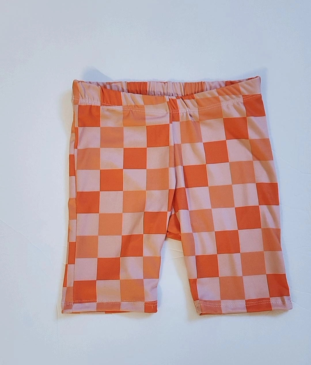 Peach Chex Biker Shorts 7/8